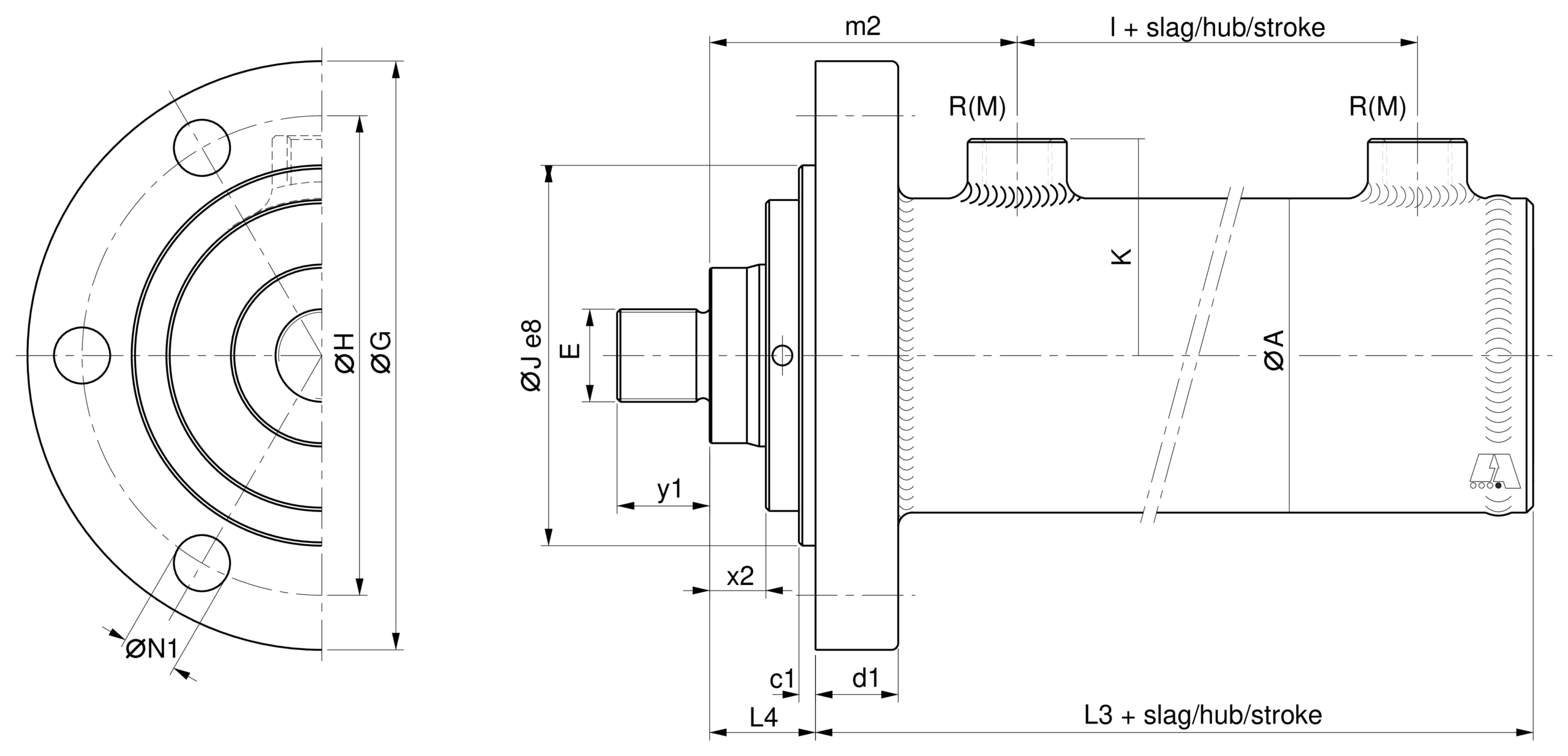 Maattekening ACDC1 (uitvoering C1)