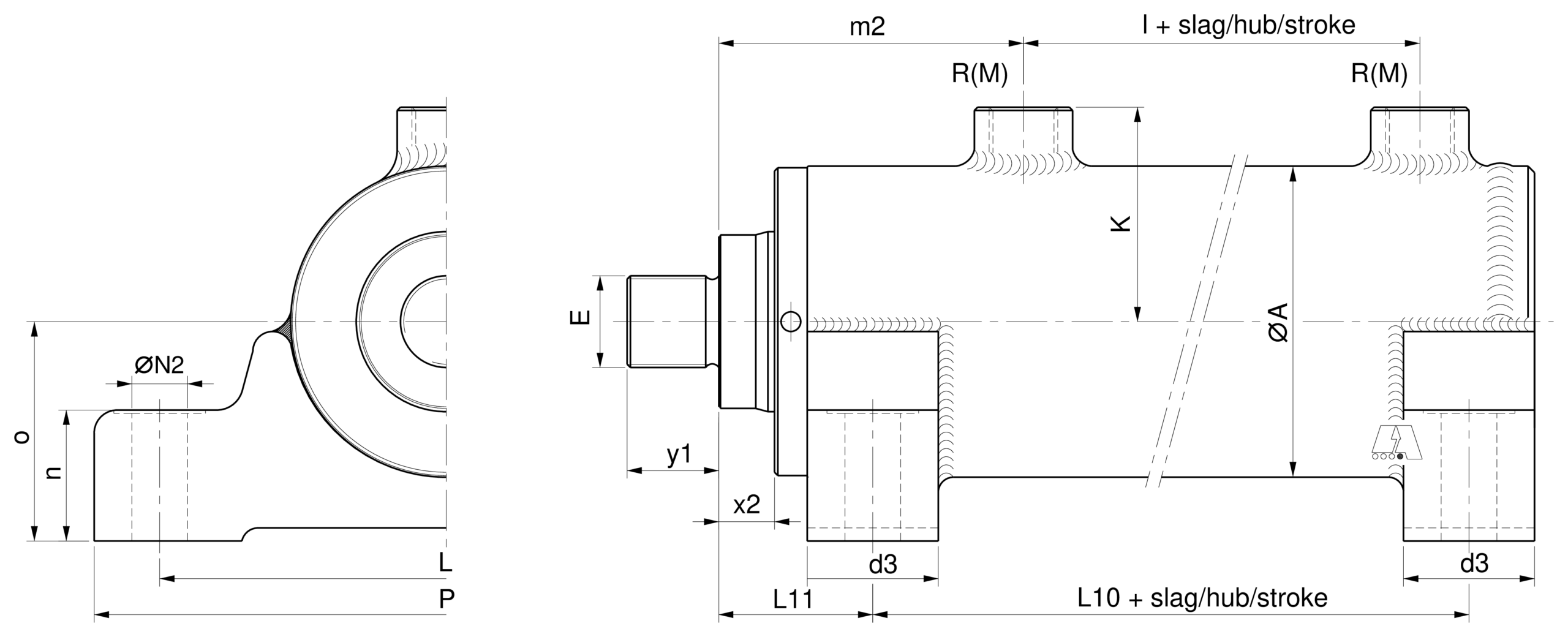 Maattekening ACDF (uitvoering F)