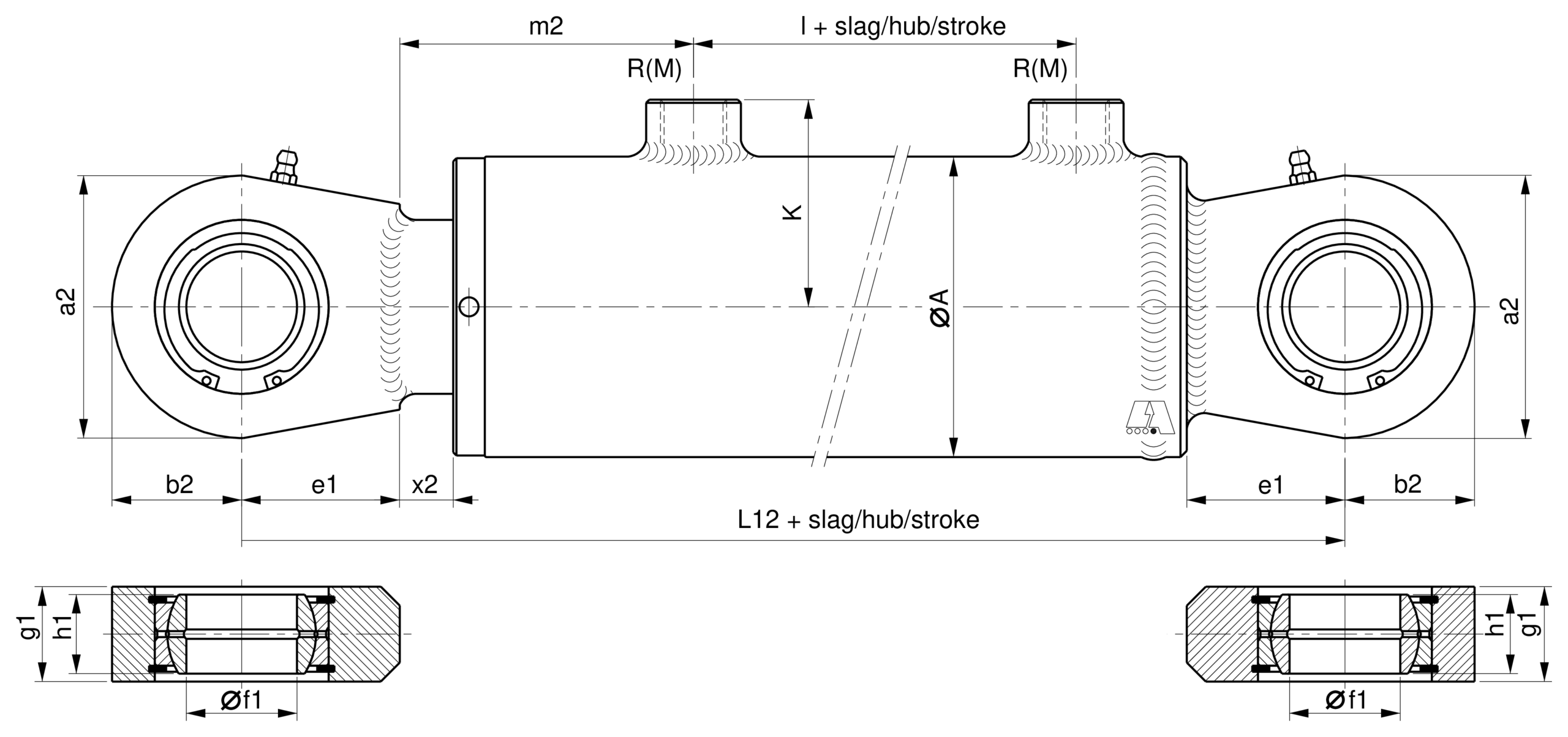 Maattekening ACDG/G (uitvoering G/G)